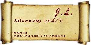 Jaloveczky Lotár névjegykártya