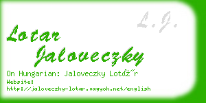 lotar jaloveczky business card